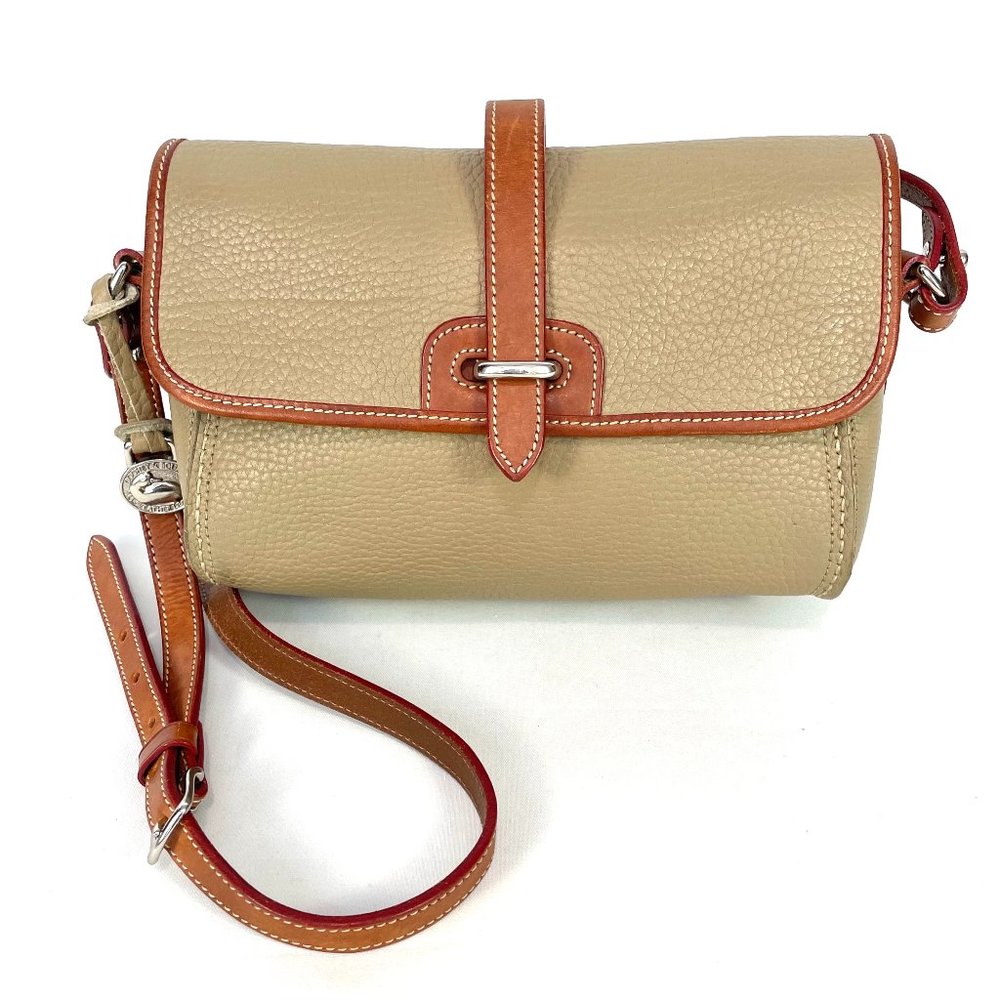 Vintage Dooney & Bourke East West Flap AWL  Leather Crossbody Bag. Made In USA
